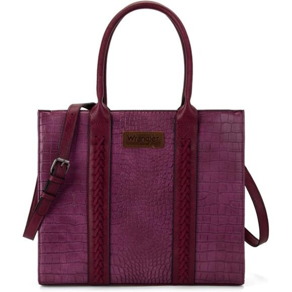 Purse for Women Large Tote Bag Crocodile-purple